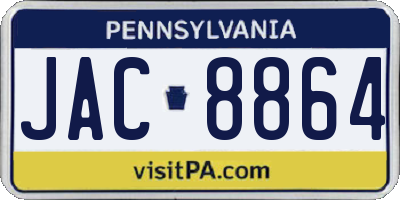 PA license plate JAC8864