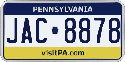 PA license plate JAC8878