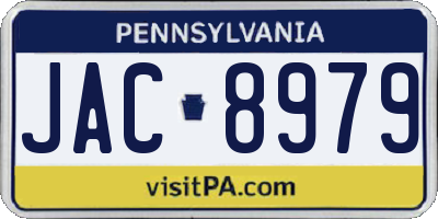 PA license plate JAC8979
