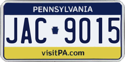 PA license plate JAC9015