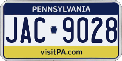 PA license plate JAC9028