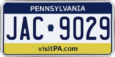 PA license plate JAC9029