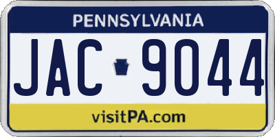 PA license plate JAC9044