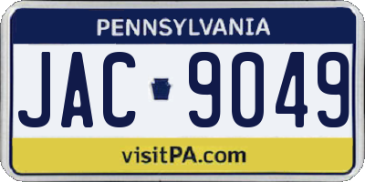 PA license plate JAC9049
