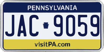 PA license plate JAC9059