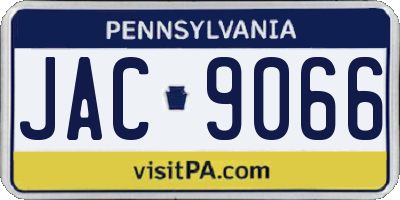 PA license plate JAC9066