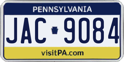 PA license plate JAC9084