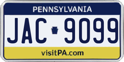PA license plate JAC9099