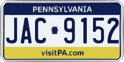 PA license plate JAC9152