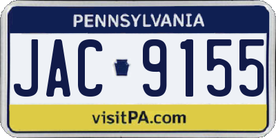 PA license plate JAC9155