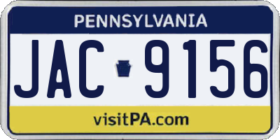 PA license plate JAC9156