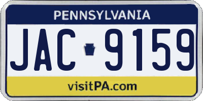 PA license plate JAC9159
