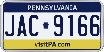 PA license plate JAC9166