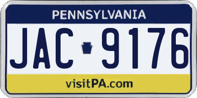 PA license plate JAC9176