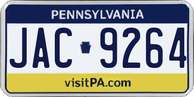 PA license plate JAC9264