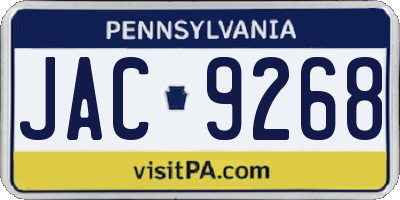 PA license plate JAC9268