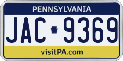 PA license plate JAC9369