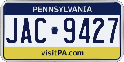 PA license plate JAC9427