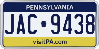 PA license plate JAC9438