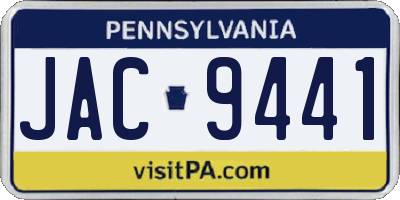 PA license plate JAC9441