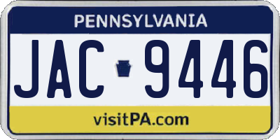 PA license plate JAC9446