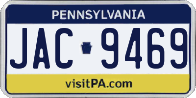 PA license plate JAC9469