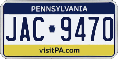 PA license plate JAC9470