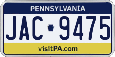 PA license plate JAC9475
