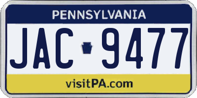 PA license plate JAC9477