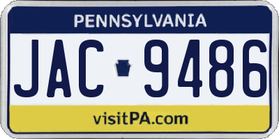PA license plate JAC9486