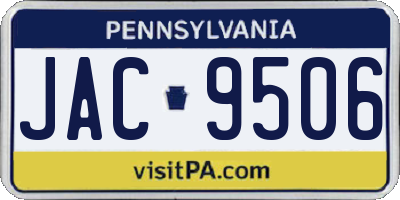PA license plate JAC9506