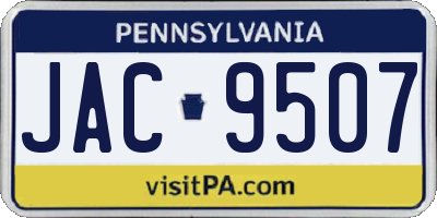 PA license plate JAC9507