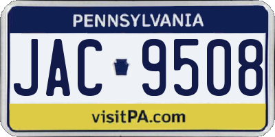 PA license plate JAC9508