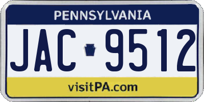 PA license plate JAC9512