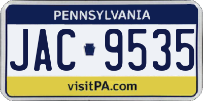 PA license plate JAC9535