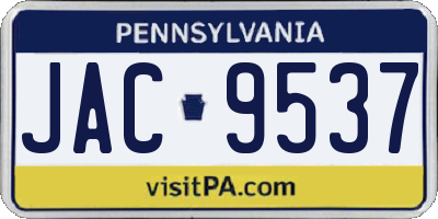 PA license plate JAC9537