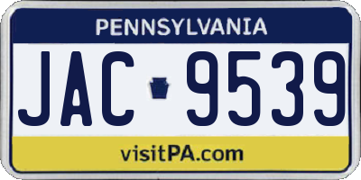 PA license plate JAC9539
