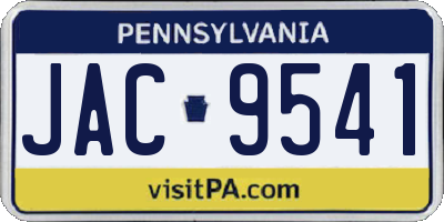 PA license plate JAC9541