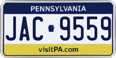 PA license plate JAC9559