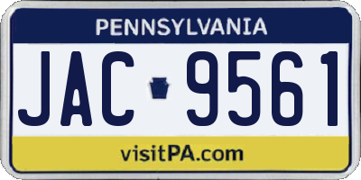 PA license plate JAC9561