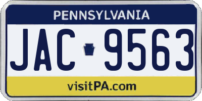PA license plate JAC9563