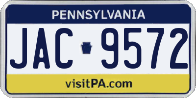PA license plate JAC9572