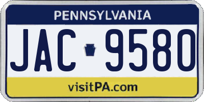 PA license plate JAC9580