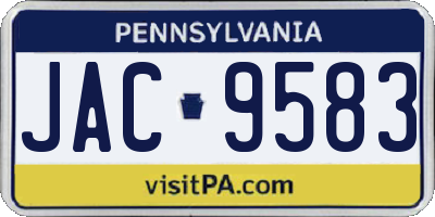 PA license plate JAC9583