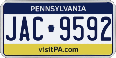 PA license plate JAC9592
