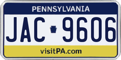 PA license plate JAC9606