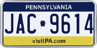 PA license plate JAC9614