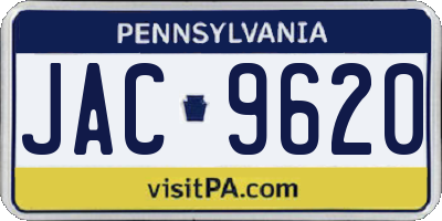 PA license plate JAC9620