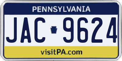 PA license plate JAC9624