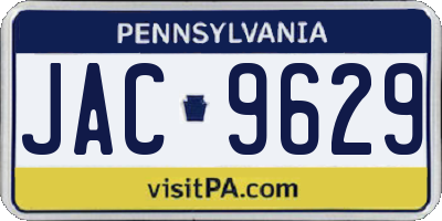 PA license plate JAC9629